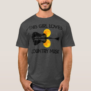 Camiseta This Girl Loves Country Music Tshirt Guitar Lake S