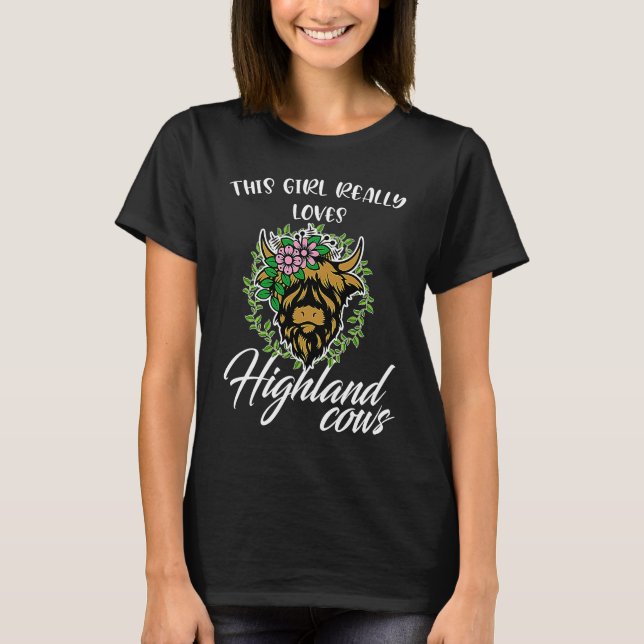Camiseta this girl really loves highland cows highland catt (Anverso)