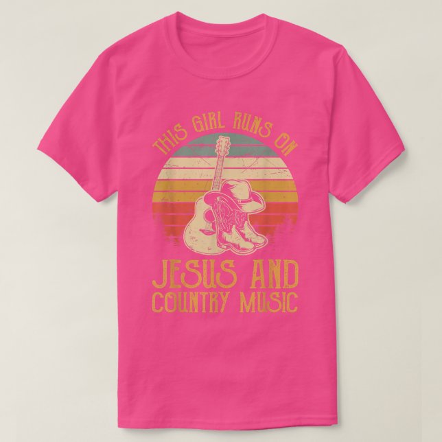 Camiseta This Girl Runs On Jesus And Country Music Tshirt C (Diseño del anverso)