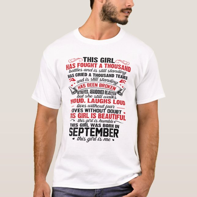Camiseta This Girl Was Born In September Is Beautiful And S (Anverso)