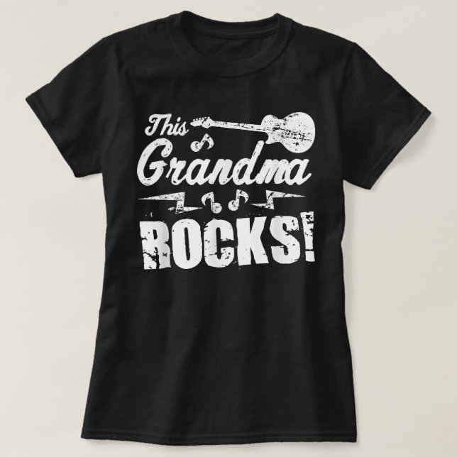 Camiseta This Grandma Rocks  - Guitar Rock n Roll Funny Tee (Diseño del anverso)