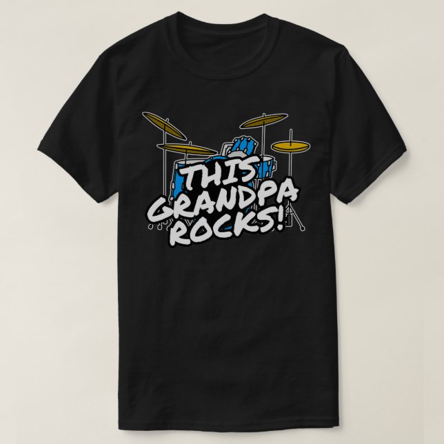 Camiseta This Grandpa Rocks Drums Drummer Grandparents Day  (Diseño del anverso)