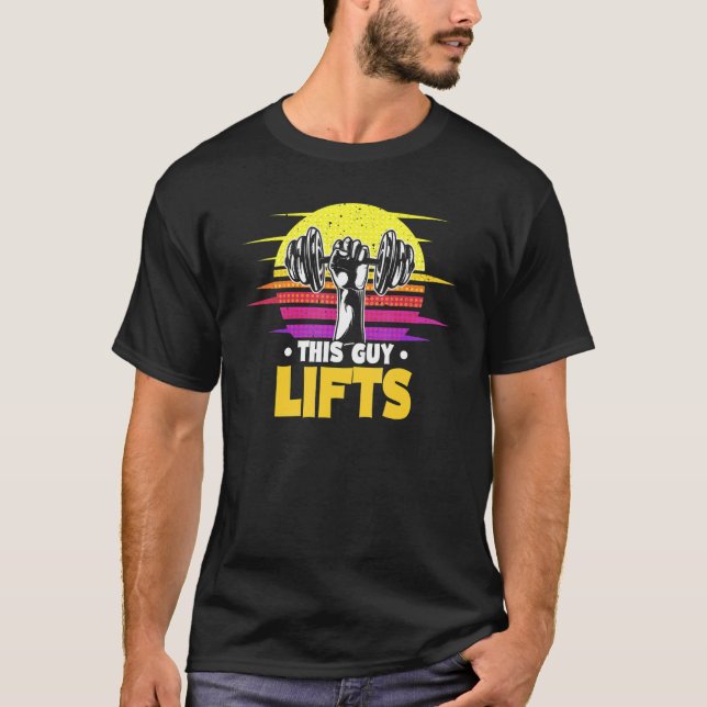 Camiseta This Guy Lifts Retro Kettlebell Swing Apparel For  (Anverso)