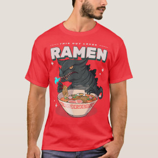Camiseta This Guy Loves Ramen - Funny Monster With Noodles 