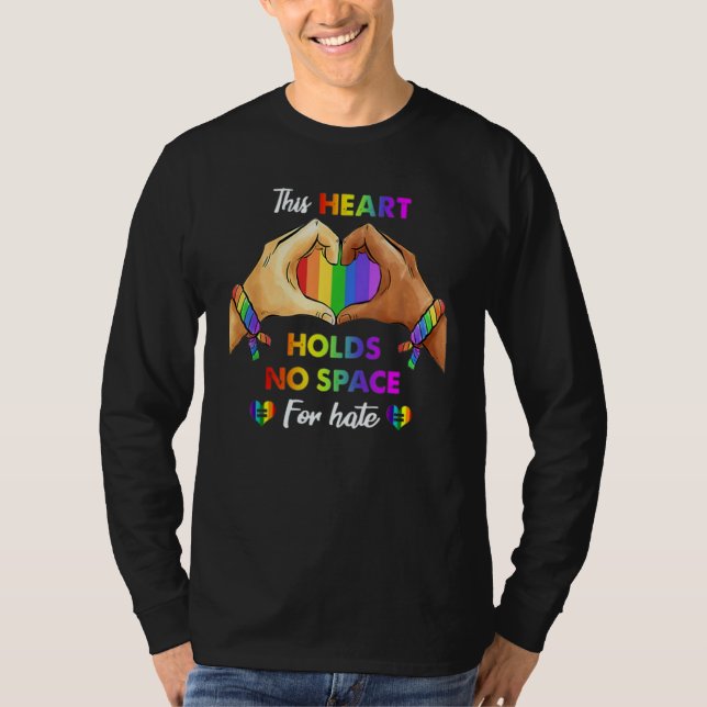 Camiseta This Heart Holds No Space For Hate Lgbt Heart (Anverso)
