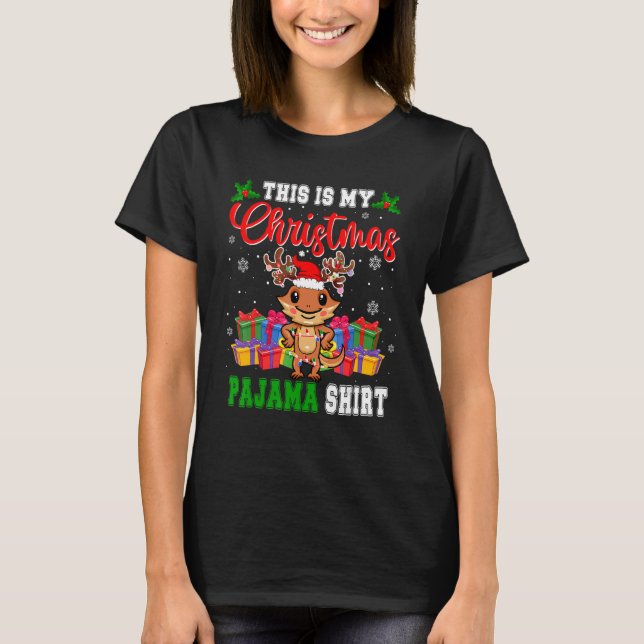 Camiseta This Is Christmas Pajama Santa Reindeer Bearded Dr (Anverso)