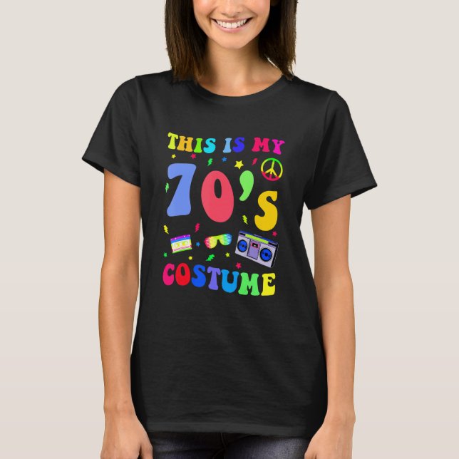Camiseta This is My 70s Costume  Groovy Hippie Peace Hallow (Anverso)