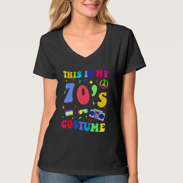 Camiseta This is My 70s Costume  Groovy Hippie Peace Hallow (Anverso)