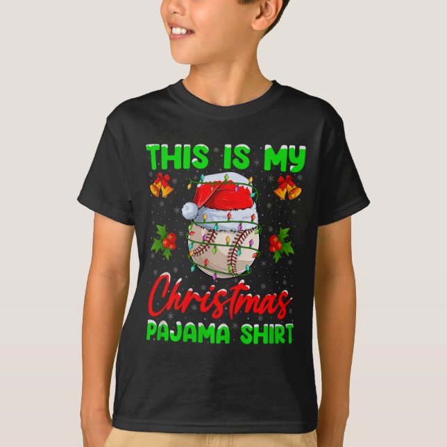 Camiseta This Is My Baseball Christmas Pajamas Funny Baseba (Anverso)