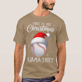 Camiseta This Is My Christmas Pajama Baseball Santa Hat Sno