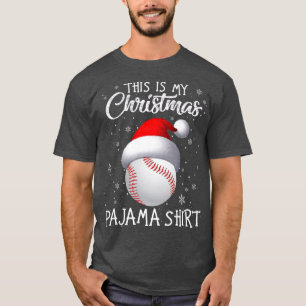 Camiseta This Is My Christmas Pajama Baseball Santa Hat Sno