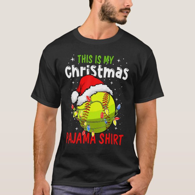 Camiseta This Is My Christmas Pajama Baseball Softball (Anverso)