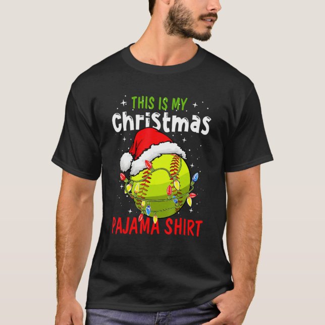 Camiseta This Is My Christmas Pajama Baseball Softball     (Anverso)