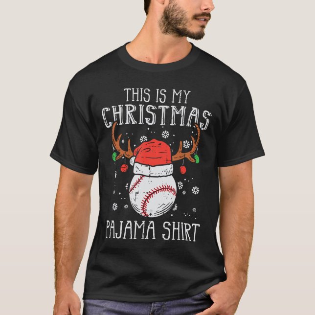 Camiseta This is My Christmas Pajama Baseball Xmas Sports g (Anverso)
