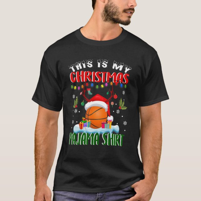 Camiseta This Is My Christmas Pajama  Basketball Christmas (Anverso)