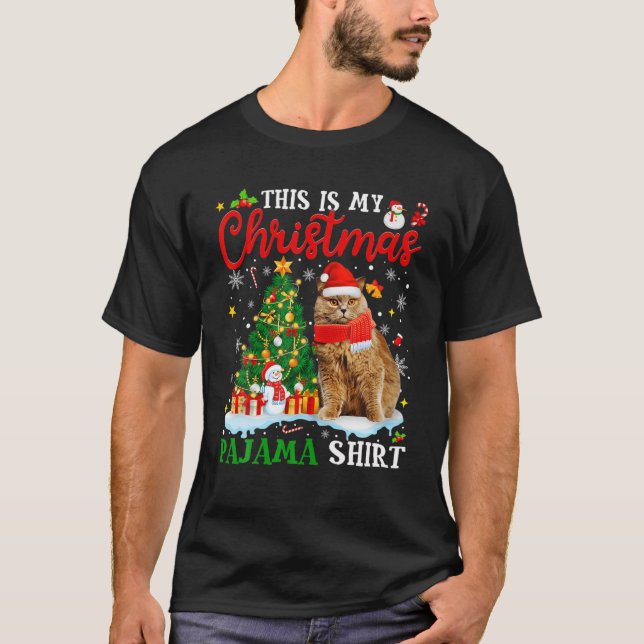 Camiseta This Is My Christmas Pajama British Longhair Cat (Anverso)