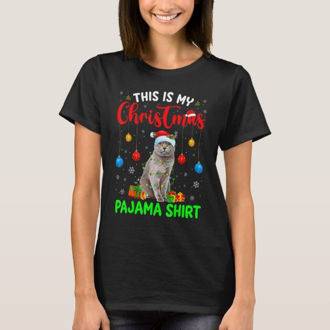 Camiseta This Is My Christmas Pajama British Shorthair Cat  (Anverso)