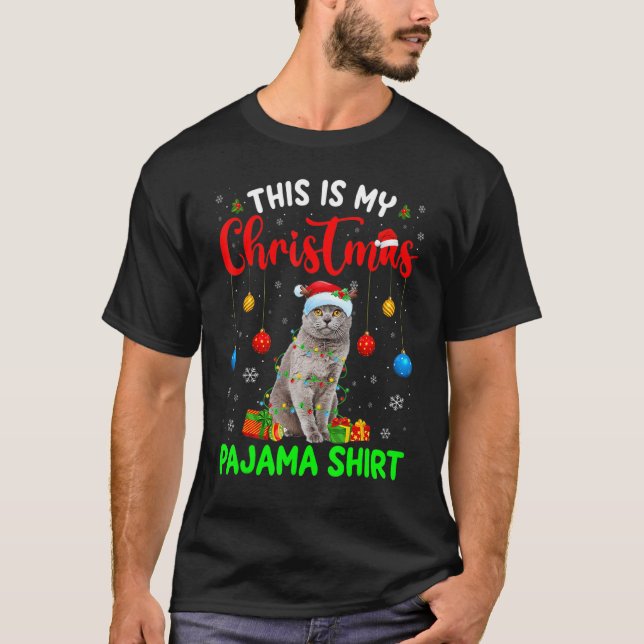 Camiseta This Is My Christmas Pajama British Shorthair Cat  (Anverso)