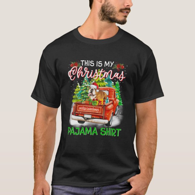 Camiseta This Is My Christmas Pajama Bulldog Santa Funny Xm (Anverso)