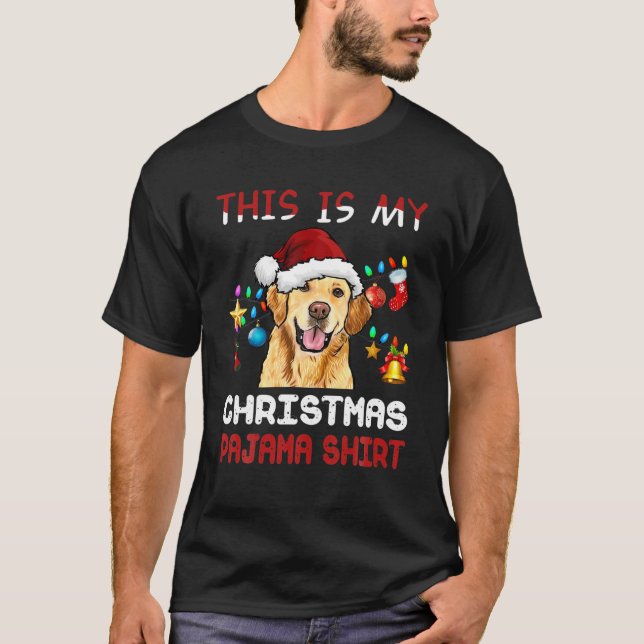 Camiseta This Is My Christmas Pajama Golden Retriever Xmas (Anverso)