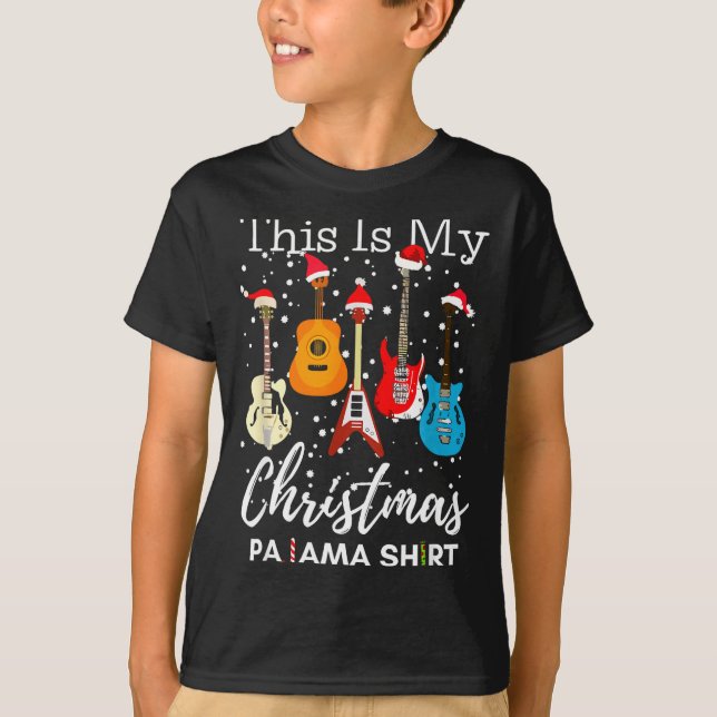Camiseta This Is My Christmas Pajama Guitar Guitarist Music (Anverso)