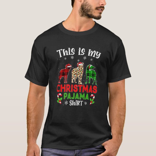 Camiseta This Is My Christmas Pajama Hyena Animals Leopard  (Anverso)