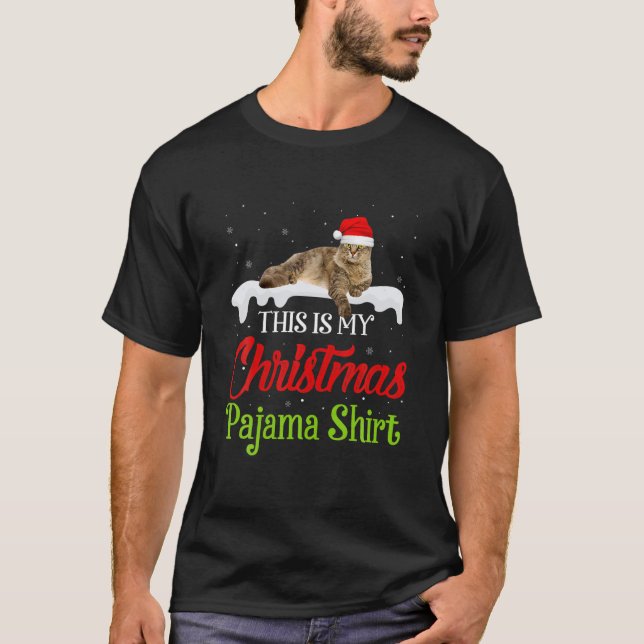 Camiseta This Is My Christmas Pajama Laperm Cat (Anverso)