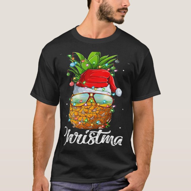 Camiseta This Is My Christmas Pajama  Lighting Pineapple Xm (Anverso)