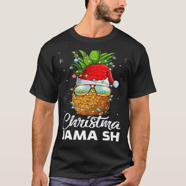 Camiseta This Is My Christmas Pajama Lighting Pineapple Xma (Anverso)