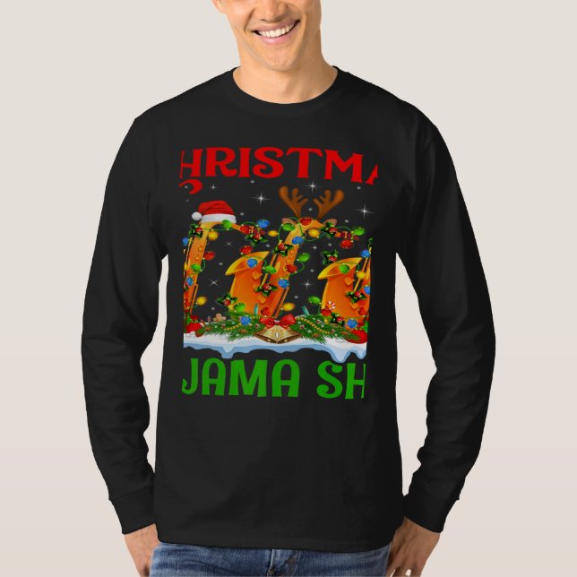 Camiseta This Is My Christmas Pajama Lights Saxophone Chris (Anverso)