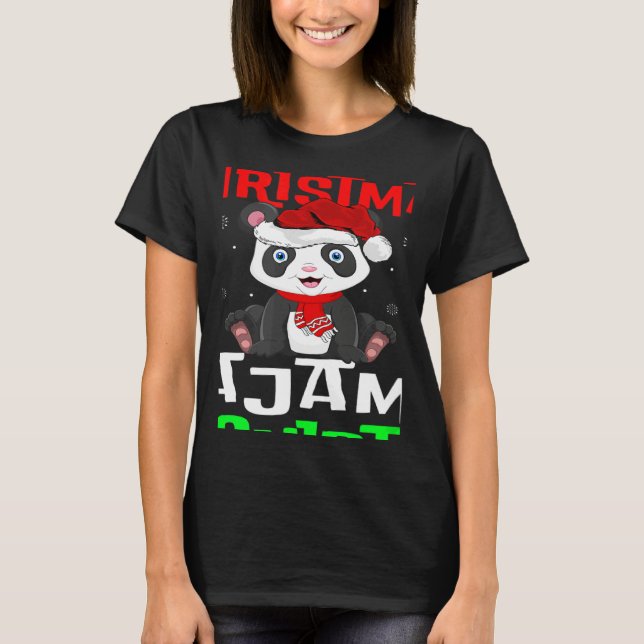 Camiseta This Is My Christmas Pajama  Santa Hat Panda Xmas (Anverso)