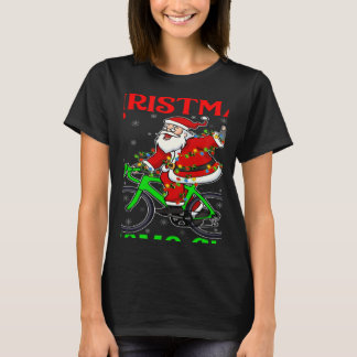 Camiseta This Is My Christmas Pajama Santa Riding Cycling