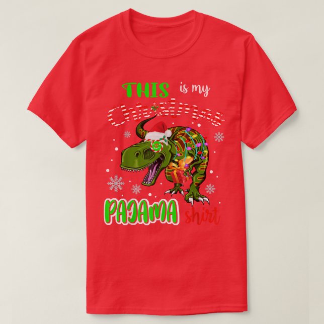 Camiseta This Is My Christmas Pajama Santa TRe Xmas Light F (Diseño del anverso)