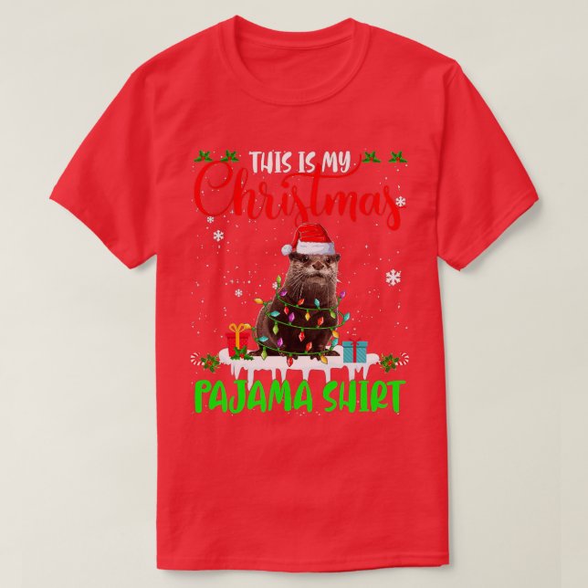 Camiseta This Is My Christmas Pajama  Santa Xmas Lights Ott (Diseño del anverso)