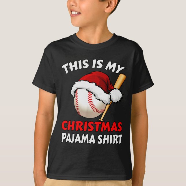 Camiseta This Is My Christmas Pajama Shirt _ Funny Baseball (Anverso)