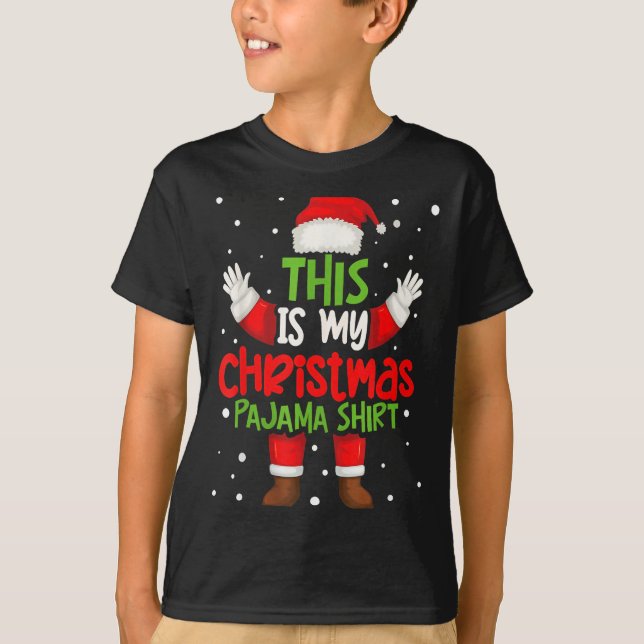 Camiseta This Is My Christmas Pajama Shirt Funny Santa Cost (Anverso)
