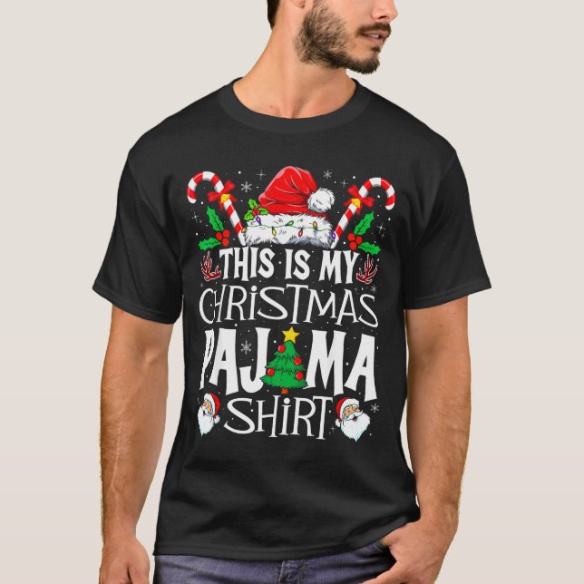 Camiseta This Is My Christmas Pajama Shirt Funny Xmas Pjs M (Anverso)
