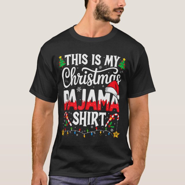 Camiseta This Is My Christmas Pajama Shirt Funny Xmas Pjs M (Anverso)