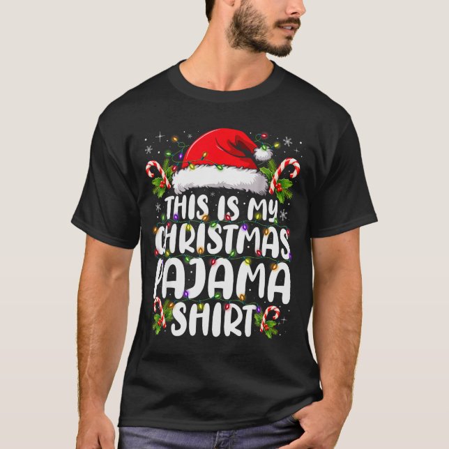 Camiseta This Is My Christmas Pajama Shirt Funny Xmas Pjs M (Anverso)