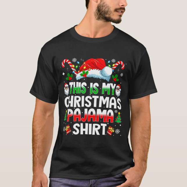 Camiseta This Is My Christmas Pajama Shirt Funny Xmas Pjs M (Anverso)