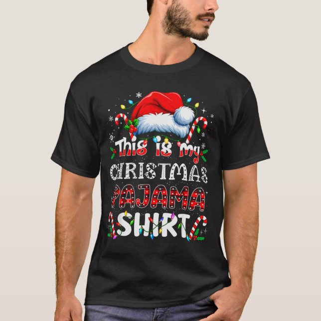 Camiseta This Is My Christmas Pajama Shirt Funny Xmas Pjs M (Anverso)