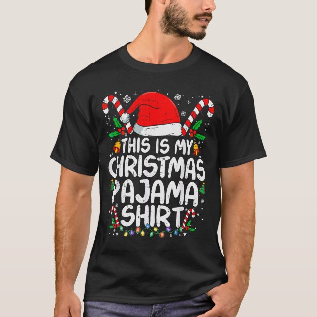 Camiseta This Is My Christmas Pajama Shirt Funny Xmas Pjs M (Anverso)