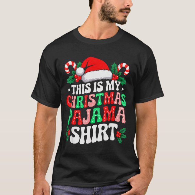 Camiseta This Is My Christmas Pajama Shirt Funny Xmas Pjs M (Anverso)
