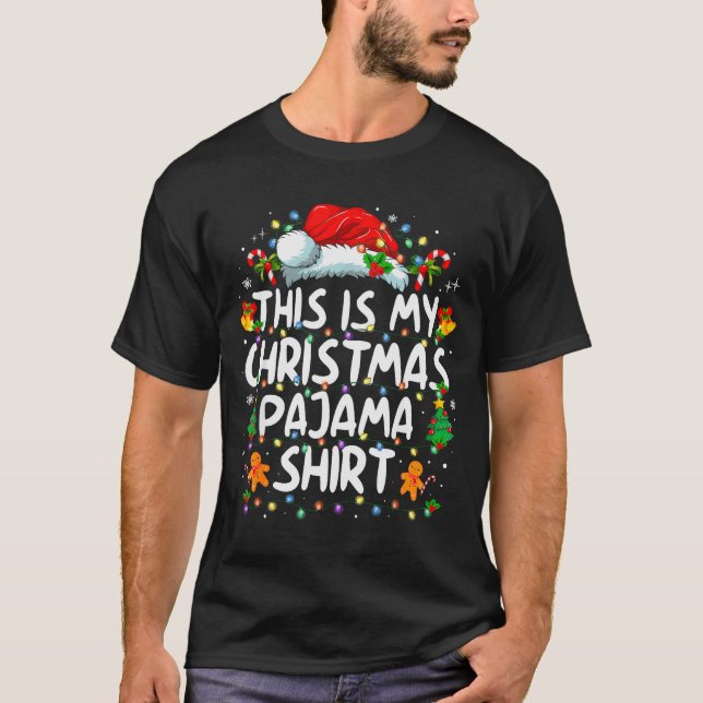 Camiseta This Is My Christmas Pajama Shirt Funny Xmas Pjs M (Anverso)