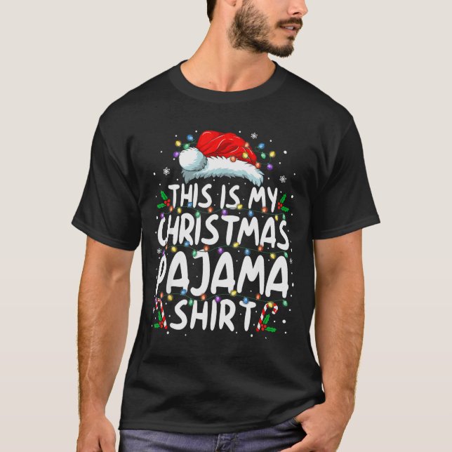 Camiseta This Is My Christmas Pajama Shirt Funny Xmas Pjs M (Anverso)