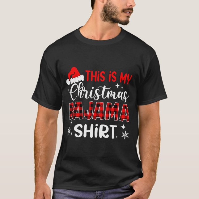 Camiseta This Is My Christmas Pajama Shirt Funny Xmas Pjs M (Anverso)