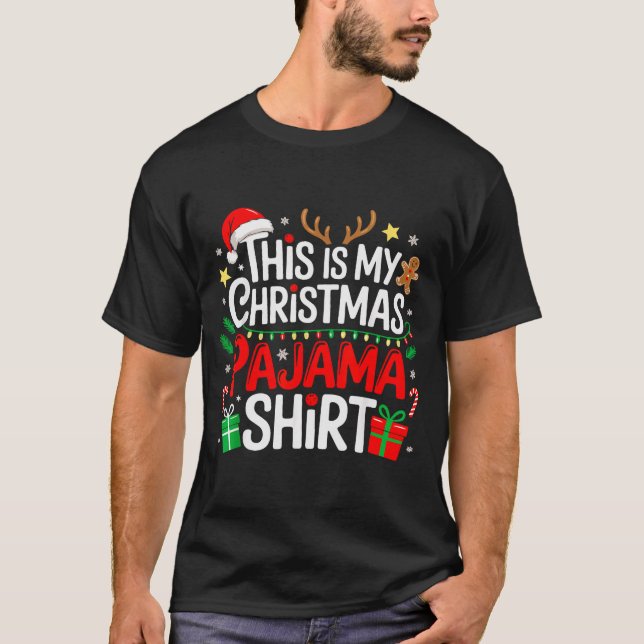 Camiseta This Is My Christmas Pajama Shirt Funny Xmas Pjs M (Anverso)