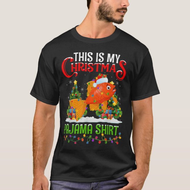 Camiseta This Is My Christmas Pajama Shirt Goldfish Christm (Anverso)