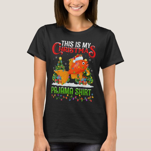 Camiseta This Is My Christmas Pajama Shirt Goldfish Christm (Anverso)