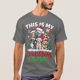 Camiseta This is my Christmas Pajama shirt Puppy Dogs Santa